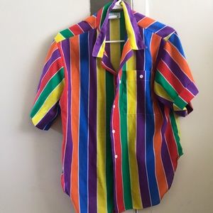 Rainbow Button Down